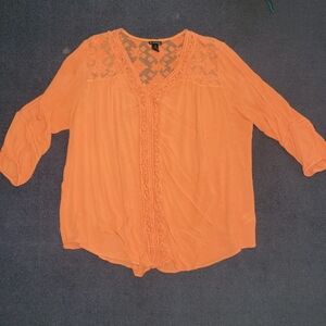 Orange Top with Sheer